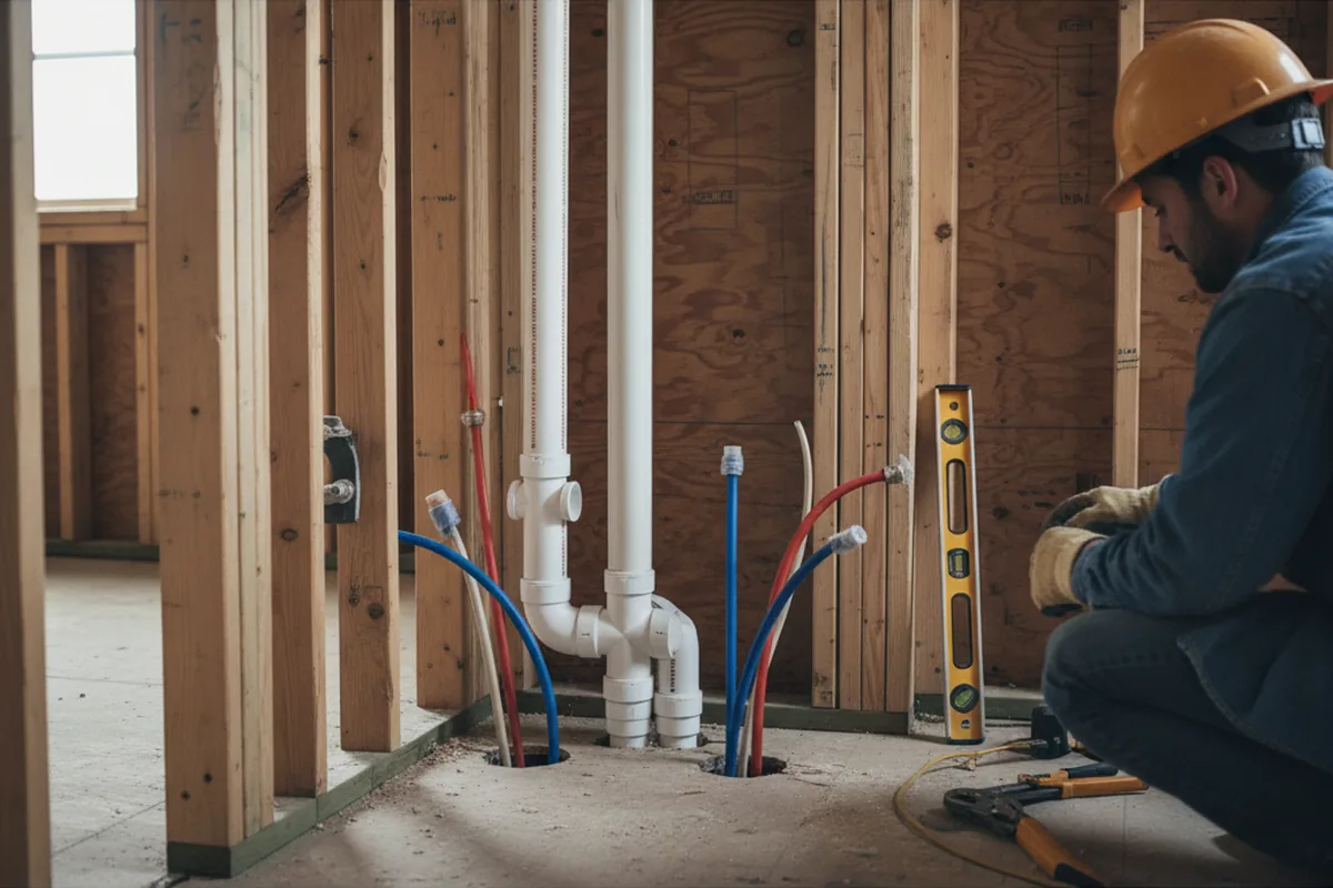 Drain and supply rough-in during Garbage Disposal Repair in Watson